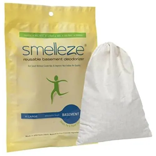SMELLEZE Reusable Basement Odor Removal Deodorizer Pouch: Rids Funky Smell Without Fragrance in 150 Sq. Ft. SMELLEZE Reusable Basement Odor Removal Deodorizer Pouch: Rids Funky Smell Without Fragrance in 150 Sq. Ft.