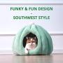Cactus Pet Condo for Cats, Puppy and Small Dogs in Super Plush Self-Warming Material – Machine Washable, Fun Design, Private Cat Cave and Dog House