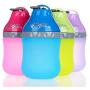 OCSOSO Dog Water Bottle Portable Silicone Folding Pets Bowl Travel Pet Canteen Outdoor Collapsing Water Feeding Bottles Kettle with Carabiner Clip for Dogs Cats 200ML 400ML.