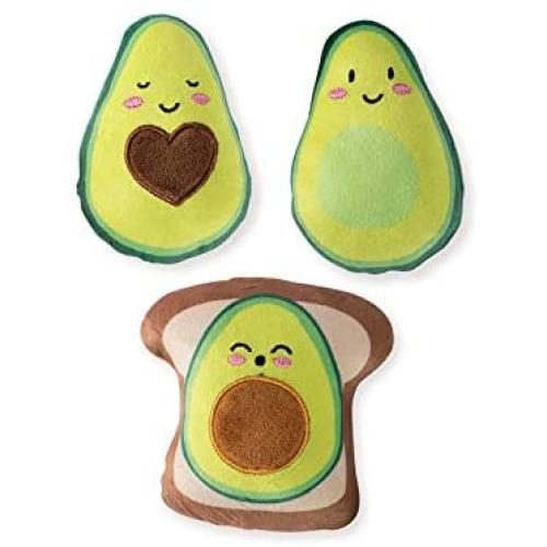 Fringe Studio Squeaker Pet Toy Set, Set of 3, Avocado (289434)