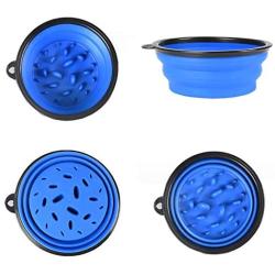 No/Brand 350ML/1000ML Folding Pets Slow Food Bowl,Silicone Pet Feeding Dish Toys Outdoor