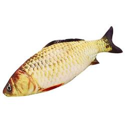 ocijf179 Cats Toy Pet Cats Artificial Plush Fish Shaped Catnip Dental Teeth Care Clean Chewing Toy - M Carp