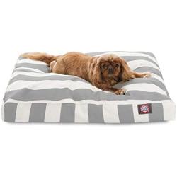 Majestic Pet Vertical Stripe Gray Medium Rectangle Pet Bed