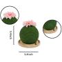 metropet Cat Tree with Scratching Post, Durable Sisal Rope Cactus Cat Scratcher with Pink Decorative Flowers for Small Medium Large Adult Cats Kittens Green