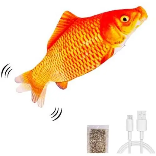 UPSKY Electric Moving Fish Cat Toy, Realistic Plush Simulation Electric Wagging Fish Cat Toy Catnip Kicker Toys, Funny Interactive Pets Pillow Chew Bite Kick Supplies for Cat Kitten Kitty UPSKY Electric Moving Fish Cat Toy, Realistic Plush Simulation Electric Wagging Fish Cat Toy Catnip Kicker Toys, Funny Interactive Pets Pillow Chew Bite Kick Supplies for Cat Kitten Kitty