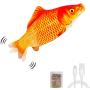 UPSKY Electric Moving Fish Cat Toy, Realistic Plush Simulation Electric Wagging Fish Cat Toy Catnip Kicker Toys, Funny Interactive Pets Pillow Chew Bite Kick Supplies for Cat Kitten Kitty