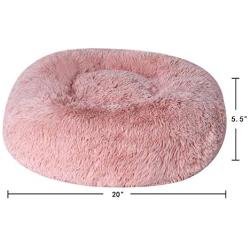 BinetGo Dog Bed Cat Bed Cushion Bed Faux Fur Donut Cuddler for Dog Cat Joint-Relief and Improved Sleep – Machine Washable, Waterproof Bottom