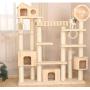 Cat Trees Tower Condo Tower Cat Climbing Frame Cat Scratch Tree Towers Amusement Tower Tree Wooden Huts Lounger Sleeping Cat Bed Cozy and Comfortable Multi-Level Apartment Run-anmy20200325