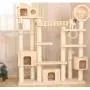 Cat Trees Tower Condo Tower Cat Climbing Frame Cat Scratch Tree Towers Amusement Tower Tree Wooden Huts Lounger Sleeping Cat Bed Cozy and Comfortable Multi-Level Apartment Run-anmy20200325