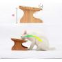 LOVEPET Solid Bamboo Elevated Pet Dining Table Pet Feeder Bowl for Small Dogs and Cats Raised Stand with Two Bowls