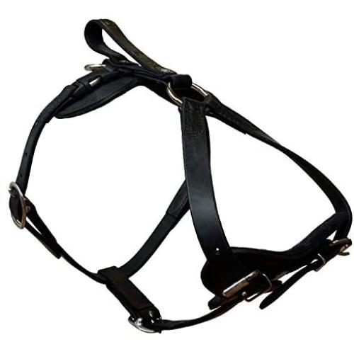 Redline K9 Padded Leather Quick Release Dog Protection and Tracking Harness