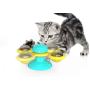 Windmill Cat Toy, Cat Turntable Teasing Interactive Toy with Suction Cup, Portable Windmill Scratch Hair Brush for Cats