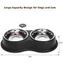 EpetsLove Dog Bowls Double Stainless Steel Dog Water and Food Bowls with Non-Slip Resin Station, Pet Feeder Bowls for Puppy Medium Dogs Cats