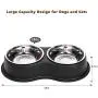 EpetsLove Dog Bowls Double Stainless Steel Dog Water and Food Bowls with Non-Slip Resin Station, Pet Feeder Bowls for Puppy Medium Dogs Cats EpetsLove Dog Bowls Double Stainless Steel Dog Water and Food Bowls with Non-Slip Resin Station, Pet Feeder Bowls for Puppy Medium Dogs Cats