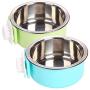 YEIRVE Crate Dog Food Water Bowls, 2-in-1 Plastic Bowl & Stainless Steel Pet Bowl, Removable Hanging Cat Food Bowls Perfect for Crates, Healthy & Hygienic Bowls Bowl.