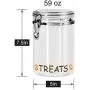 Oggi Acrylic Airtight 51-Ounce Pet Treat Canister with Treats and Paws Motif -Food Storage Container Oggi Acrylic Airtight 51-Ounce Pet Treat Canister with Treats and Paws Motif -Food Storage Container