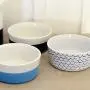 Waggo Sketched Wave Ceramic Dog Bowl Blue/White Durable Dog Food and Water Pet Dish Waggo Sketched Wave Ceramic Dog Bowl Blue/White Durable Dog Food and Water Pet Dish