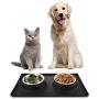 Guardians Dog Bowls with Mat, Stainless Steel Dog Food Bowls, No Spill Non-Skid Silicone Mat Pet Feeder Bowl for Medium Animals