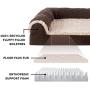 Furhaven Pet Dog Bed - Cooling Gel Memory Foam Faux Fleece and Chenille Soft Woven Traditional Sofa-Style Living Room Couch Pet Bed with Removable Cover for Dogs and Cats