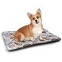 DayDayFun Seafoam Pet Mats for Dogs Plaid Quilt Pattern with Squares and Lines Abstract Traditional Arrangement Washable Puppy Pad Baby Blue White