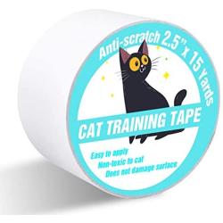 Polarduck Anti Cat Scratch Tape, 2.5 inches x 15 Yards Cat Training Tape, 100% Transparent Clear Double Sided Cat Scratch Deterrent Tape, Furniture Protector for Couch, Carpet, Doors, Pet & Kid Safe