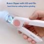 Bluripp Pet Nail Grinder for Puppy and Cats Including a Pet Nail Clipper with LED and A File | Easy & Quiet Way to Groom and Smooth Pets Paw.