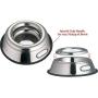 Indipets Stainless Steel Spill Proof Splash Free Dog Bowl - Removable Cover and Easy Pick Up Grip Handle