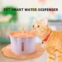 Studyset Pet Fountain,2.6L Automatic Water Dispenser Silica Gel Drinking Pad Set for Dogs Cats Supplies Orange L
