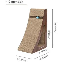 Famgizmo Premium Cat Scratcher Incline Scratching Pad Cardboard Lounge Bed with Ball Toy Catnip 68 x 36 x 27 cm Multiple Scratching Angles Uperior Cardboard & Durable Construction