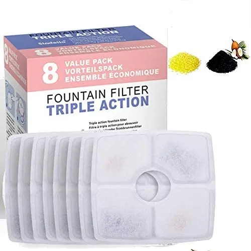 Sindello Cat Fountain Filter 9 Pack Pet Fountain Filters Replacement for 84oz/2.5L Automatic Pet Water Fountains Sindello Cat Fountain Filter 9 Pack Pet Fountain Filters Replacement for 84oz/2.5L Automatic Pet Water Fountains