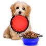 SunGrow Collapsible Bowls, Food and Water Feeder for Camping, Travel, Food-Grade, Carabiner Clip for Easy Storage, Dishwasher Friendly, Low Footprint, Feed Dog/cat Anywhere, 2 Pack
