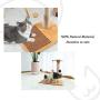 Odoland Cat Scratching Posts with Cat Self Groomer Massage Comb, 1 Sisal Scratch Pole Cat Scratcher with 4 Dangling Ball, Carpeted Base Play Area with Sisal Cat Scratching Pad and Small Perch