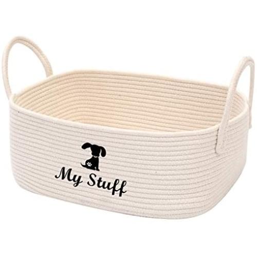 Geyecete Dog Dog Toy Basket Storage Cotton Rope Storage Basket Pet/Doy Toy Box Dog Storage Basket Basket Dog Toy Storage Basket-Dog