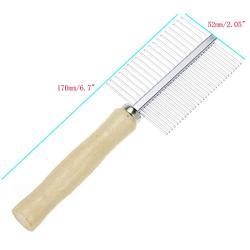 Semetall Pet Dog Combs Stainless Steel Teeth Pet Grooming Comb Double Side Grooming Hair Pet Comb Professional Grooming Tool for Dog, Cat and Other Pets(6.7x2.05 Inch)