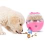 Pepilet Dog Cat Slow Feeder Tumbler Interactive Dog Puzzle Toys Healthy Feeding Snack Dispensing Toys Adjustable Strange Cry Tumbler (Pink)