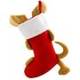 Houwsbaby Dog Christmas Stocking 3D Pet Holder Puppy Ornament Gift Bags for Pets Party Ornament, Red, 18