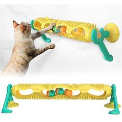 CHZHENG Pet Cat Toys, Training Interactive Turntable Intelligence Orbit Ball Puzzle Pet Toys Massage Suction Cup, for Kitten Practice Games