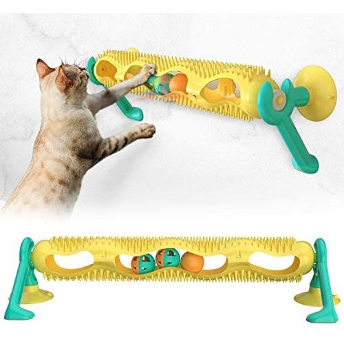 CHZHENG Pet Cat Toys, Training Interactive Turntable Intelligence Orbit Ball Puzzle Pet Toys Massage Suction Cup, for Kitten Practice Games