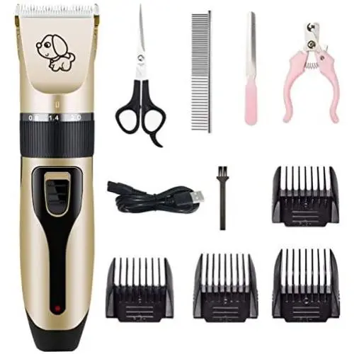 HATALKIN Dog Clippers, Professional Low Noise Rechargeable Pet Hair Grooming Clippers Kit Cordless Electric Clipper Shaver for Small Large Dogs Cats Animals (Black) (Black)