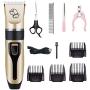 HATALKIN Dog Clippers, Professional Low Noise Rechargeable Pet Hair Grooming Clippers Kit Cordless Electric Clipper Shaver for Small Large Dogs Cats Animals (Black) (Black)