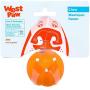 West Paw Rowdies with HardyTex, Plush Dog Toy (Judith, Orange Fur) & Zogoflex Jive Ball Dog Chew Toy (2-Inch, Tangerine)