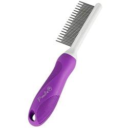 Detangling Pet Comb with Long & Short Stainless Steel Teeth for Removing Matted Fur, Knots & Tangles – Detangler Tool Accessories for Safe & Gentle DIY Dog & Cat Grooming (Grooming Comb)