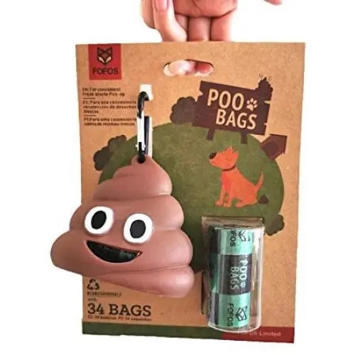 FOFOS Dog Poop Bag Holder Doggy Waste Bag Poop Bag Dispenser for Dog Waste Bags Includes 2 Roll 34 Bags FOFOS Dog Poop Bag Holder Doggy Waste Bag Poop Bag Dispenser for Dog Waste Bags Includes 2 Roll 34 Bags