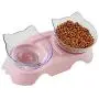 KNDJSPR Overhead Double Cat Bowl, 15° Tilting Pet Neck/Spine Protection, Anti-Slip Anti-Drop Anti-Vomiting Stress-Free Healthy Hygienic, for Bedroom Cattery KNDJSPR Overhead Double Cat Bowl, 15° Tilting Pet Neck/Spine Protection, Anti-Slip Anti-Drop Anti-Vomiting Stress-Free Healthy Hygienic, for Bedroom Cattery