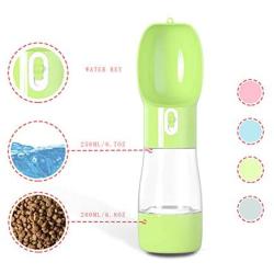 Haqi Dog Water Bottle for Walking, Multifunctional and Portable Dog Travel Water Dispenser with Food Container,Detachable Design Combo Cup for Drinking and Eating,Suitable for Cats and Puppy