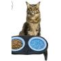 DUKES Collapsible Dual Elevated Pet Travel Food Water Bowl Feeder Container