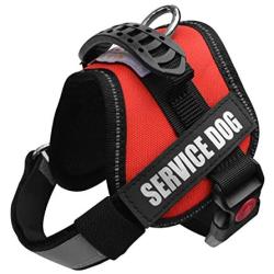 ALBCORP Service Dog Vest Harness - Reflective - Woven Polyester & Nylon,Comfy Mesh Padding, XXS, RED