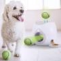 Automatic Dog Feeder, Interactive Dog Ball Fetch and Treat Dispenser Treat Toy Tennis Ball Reward Machine for Dogs, Funny Pet Foraging Play Toy