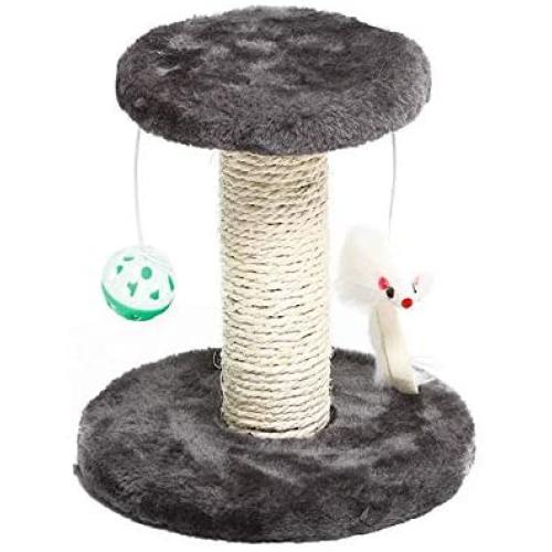 Huida Pets Adorable Cat Tree,7-Inch Kitten Tree,Sisal-Covered Scratching Posts，Cat Furniture for Kittens Cat Trees， Plush and Bell Ball Cat Scratcher Kitten Toy,Cat Scratching Posts