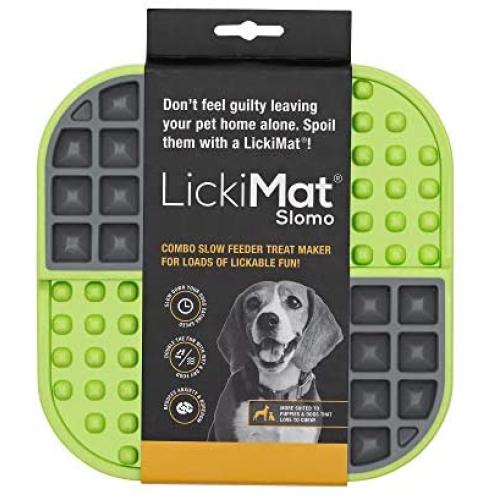 Lickimat Slomo, Dog Slow Feeders for Boredom and Anxiety Reduction; Perfect for Food, Treats, Yogurt, or Peanut Butter. [Fun Alternative to a Slow Feed Dog Bowl] Available in a Variety of Colors